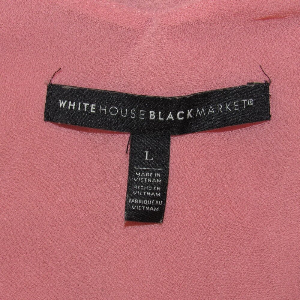 White House Black Market Pink Cowl Neck Sleeveless Blouse Tank Top Women's L - Picture 8 of 8